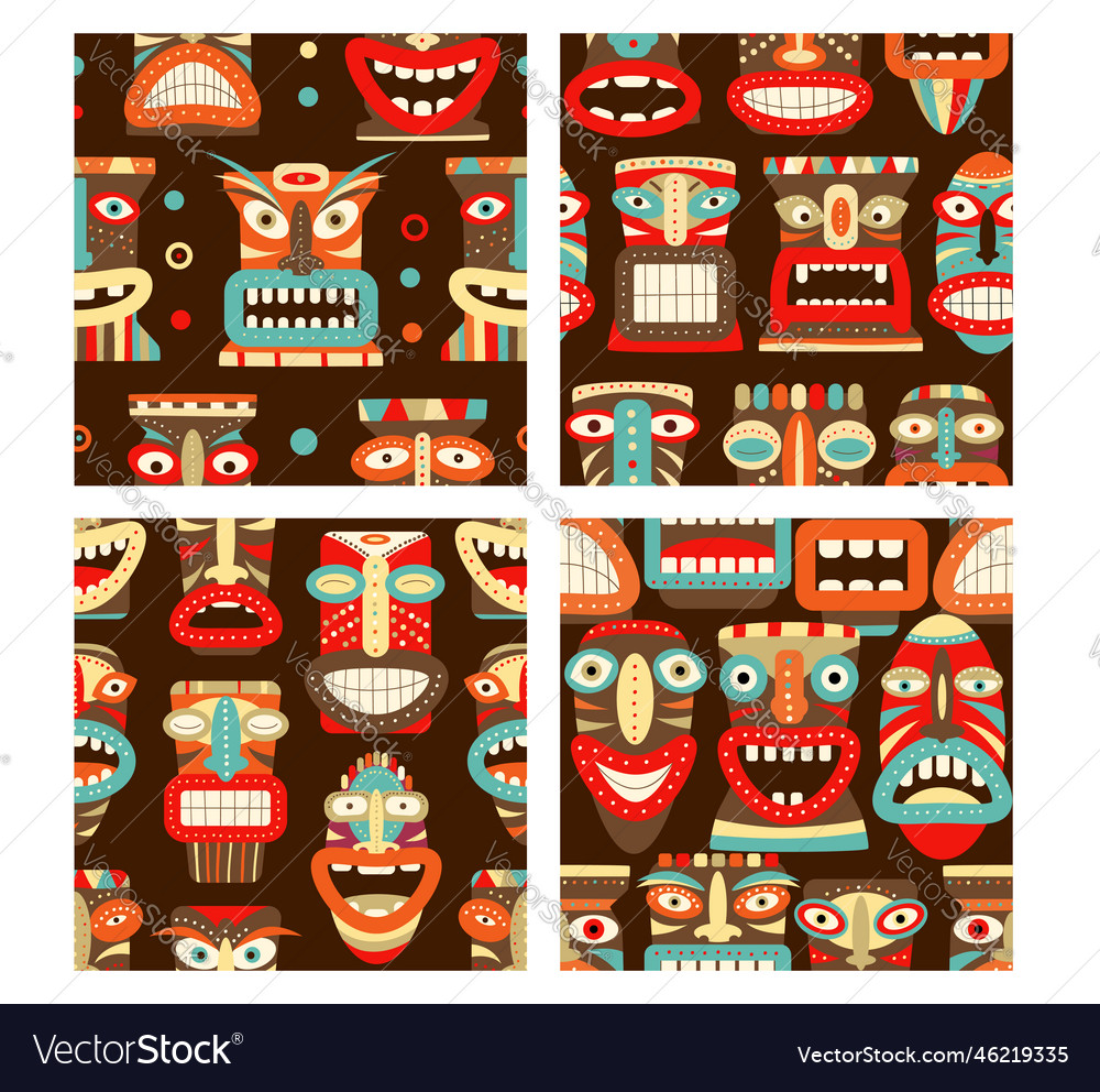 Tiki Mask Pattern Set