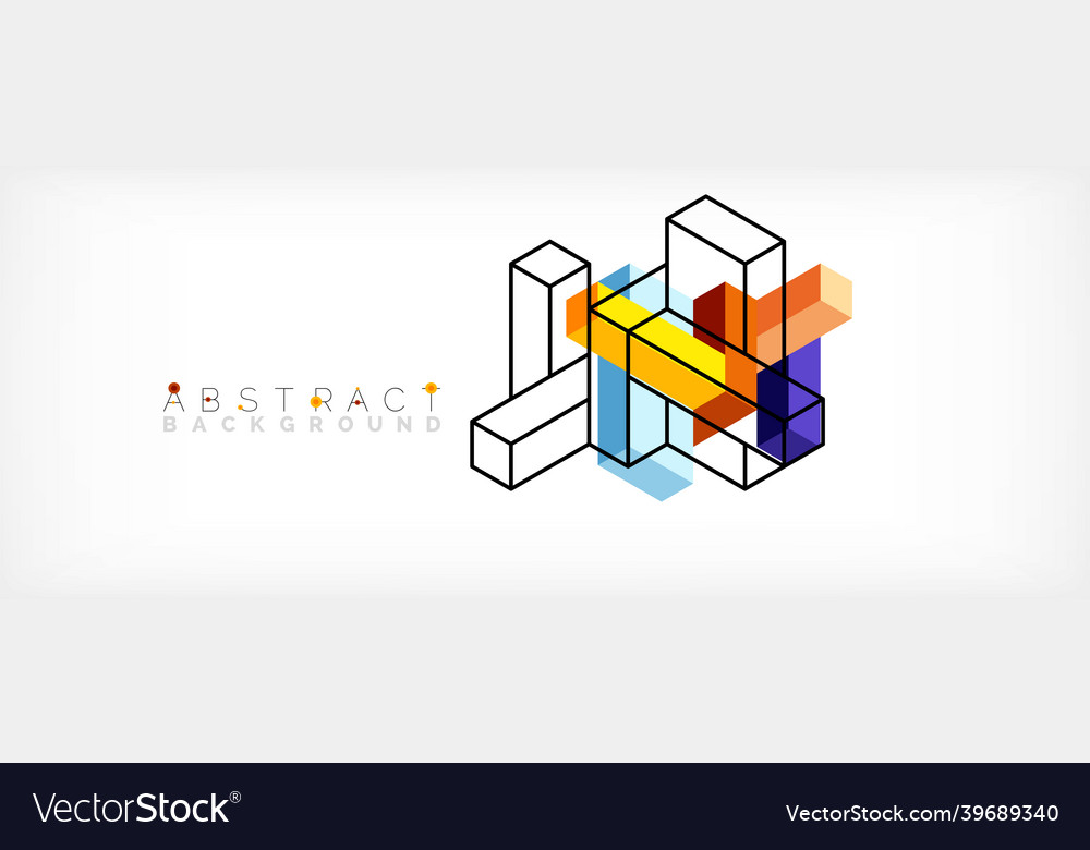 Abstract background 3d cubes cubic elements vector image Abstract background 3d cubes cubic elements