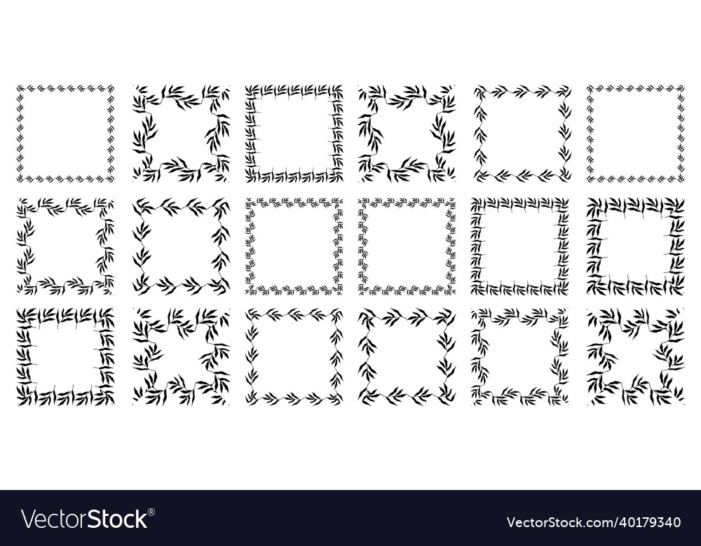 Big set of various botanical frames
