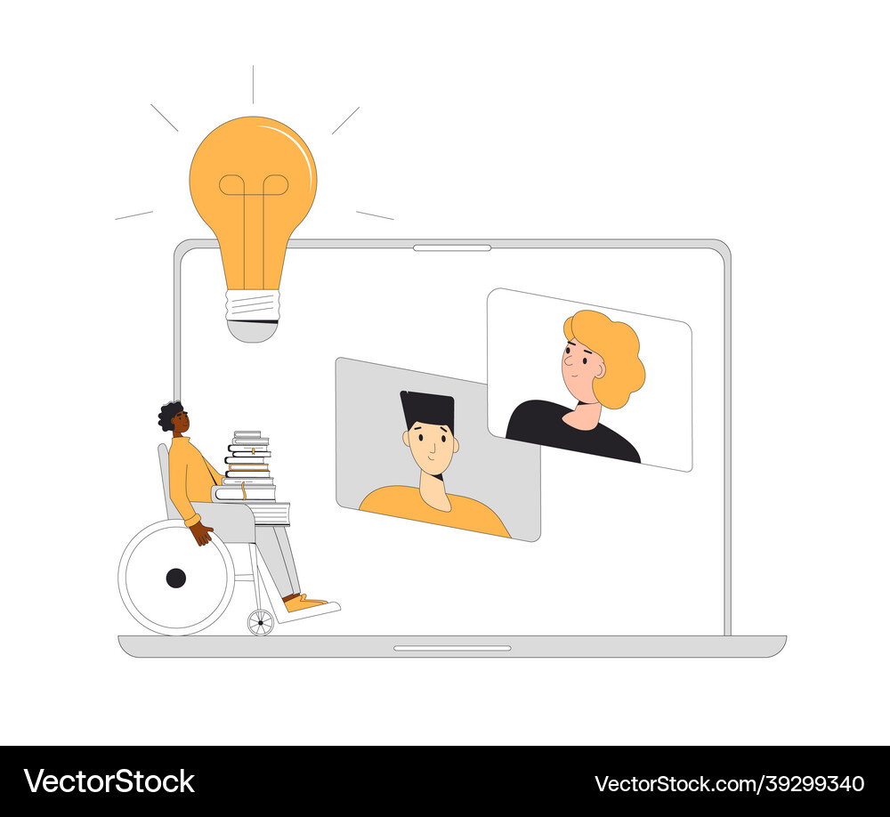 Brainstorming online education digital learning Vector Image