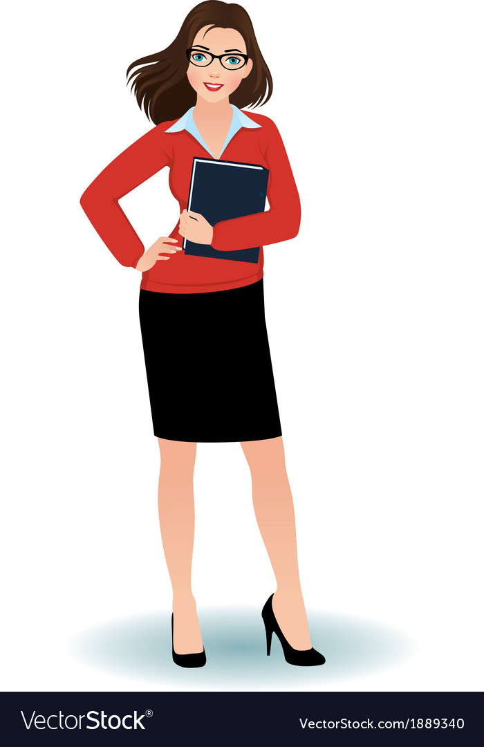 Business woman with a binder Royalty Free Vector Image