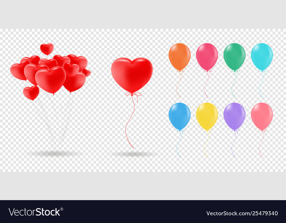 Collection realistic balloons