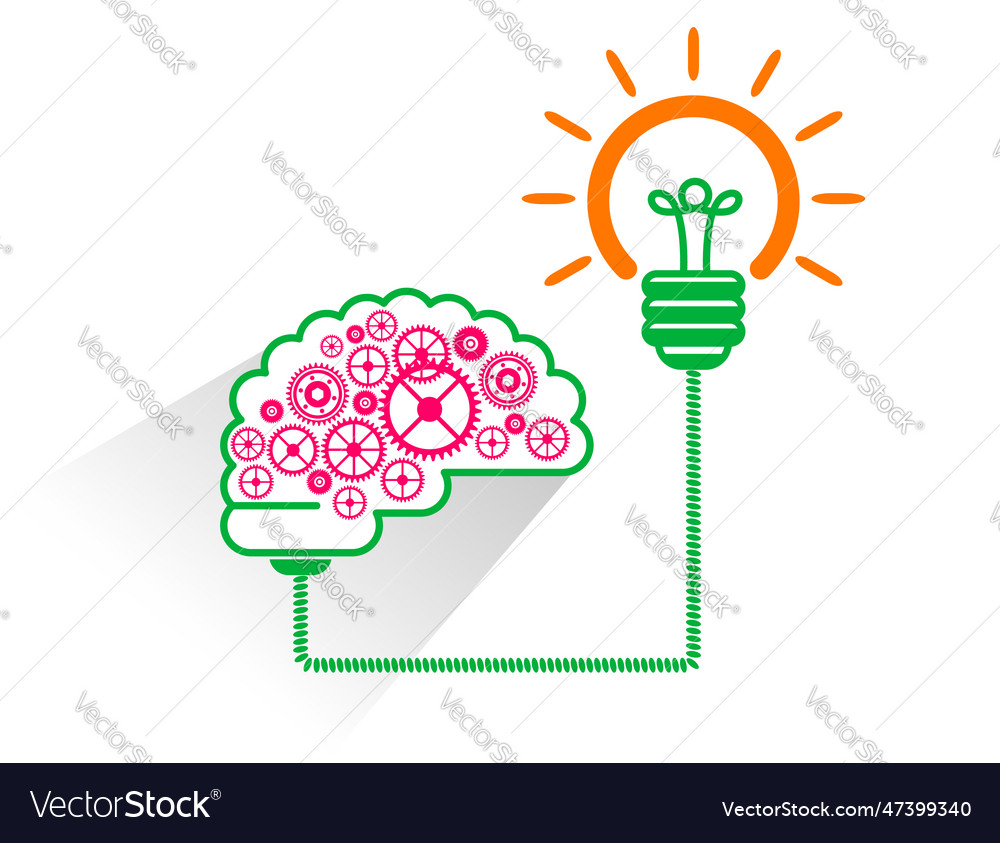 Creative brain work vector image Creative brain work