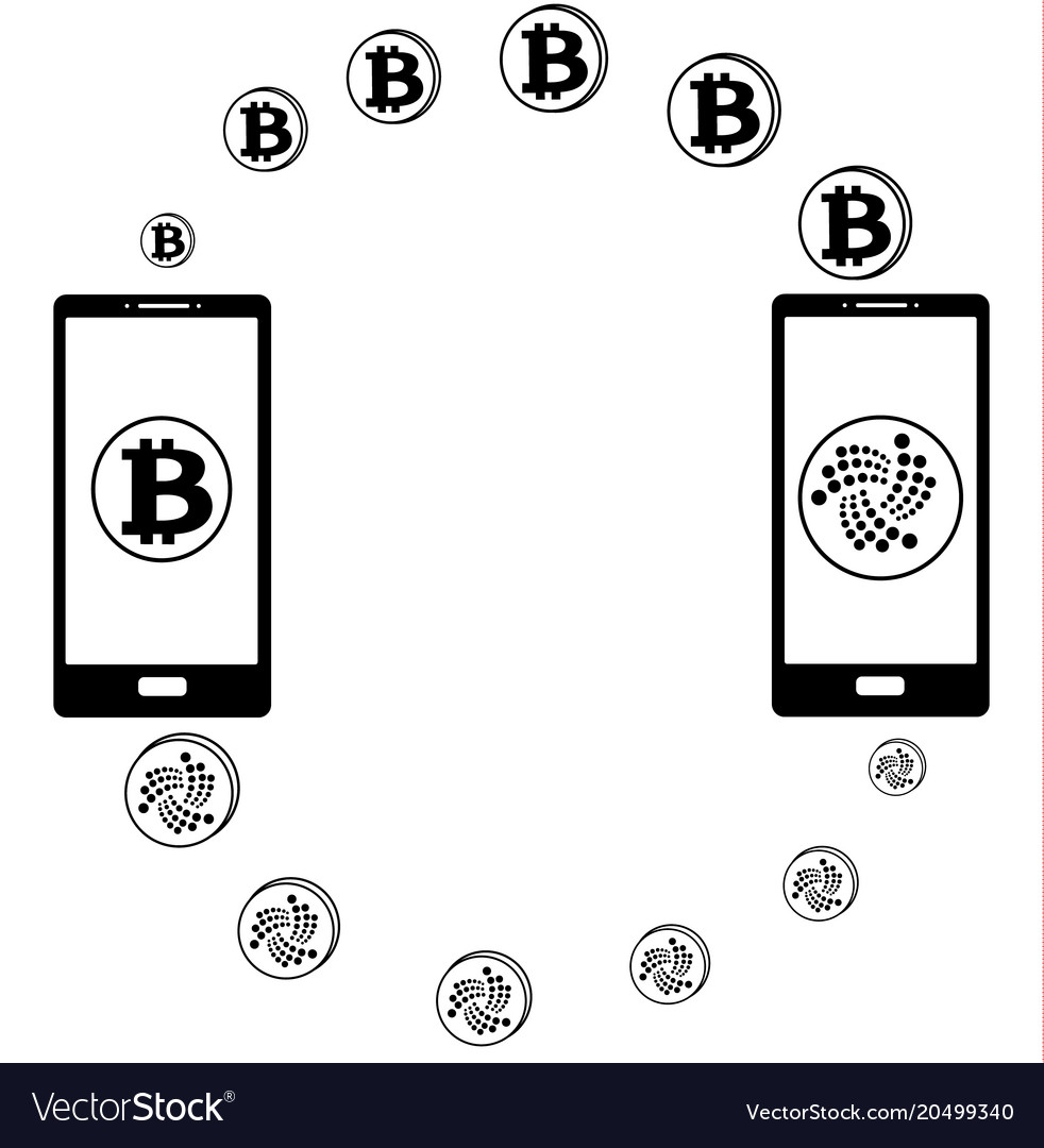 Exchange between bitcoin and iota in the phone