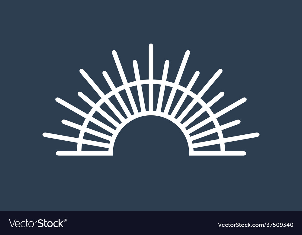 Half sun logo sunset template Royalty Free Vector Image