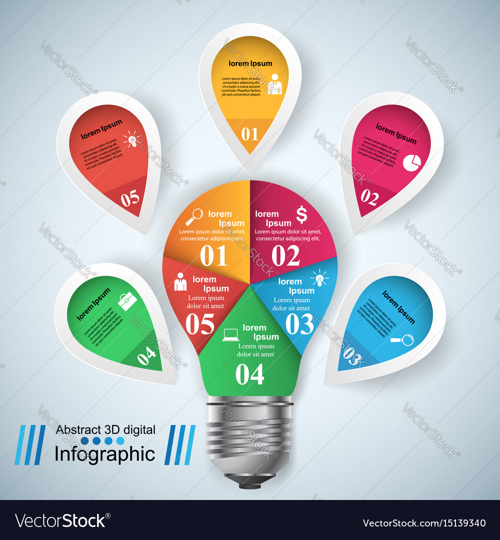 Infographic design bulb light icon Royalty Free Vector Image