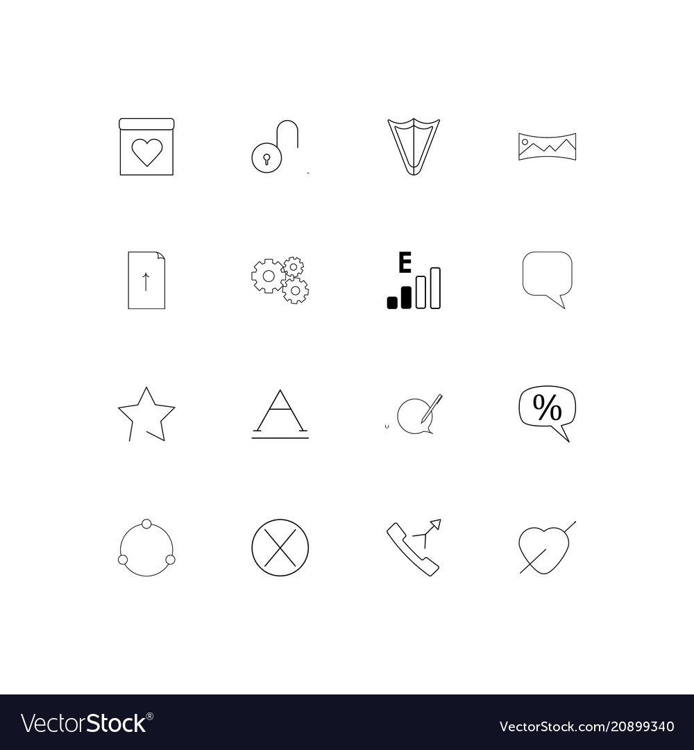 Interface linear thin icons set outlined simple