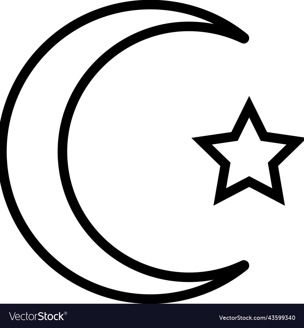 Islam religion line icon Royalty Free Vector Image