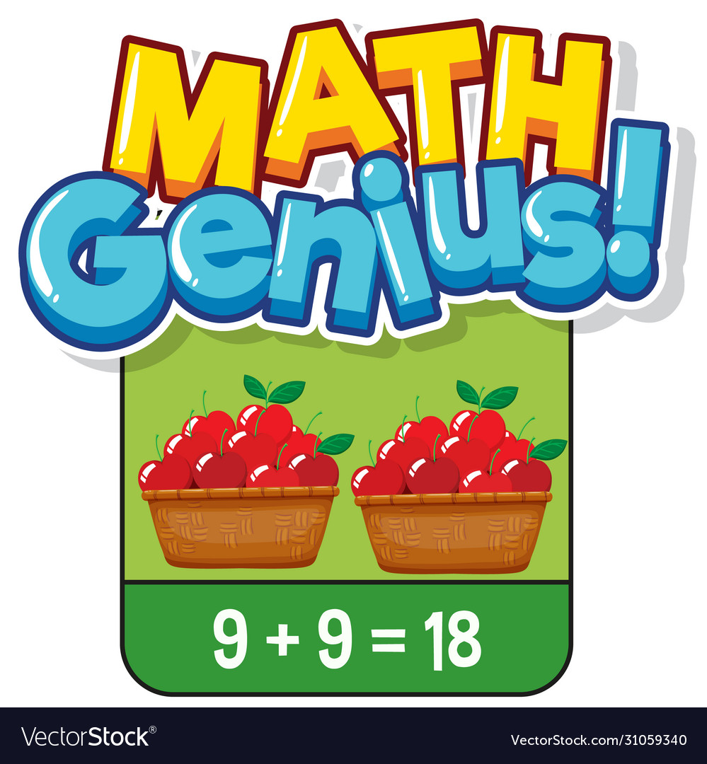 Math flashcard design for adding numbers vector image Math flashcard design for adding numbers