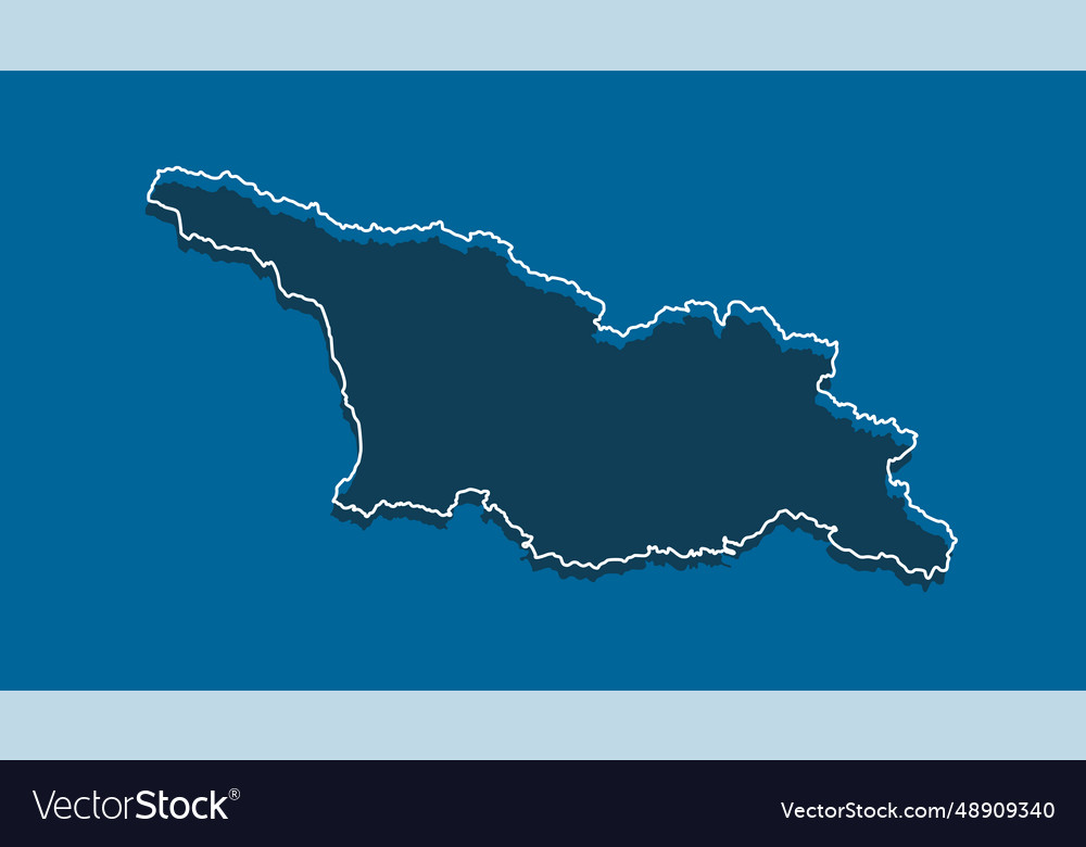 Outline Map Georgia Line Border Country Royalty Free Vector