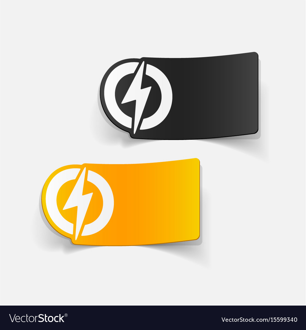 Realistic design element lightning bolt