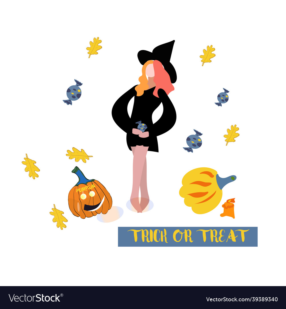 Set of cute halloween elements objects