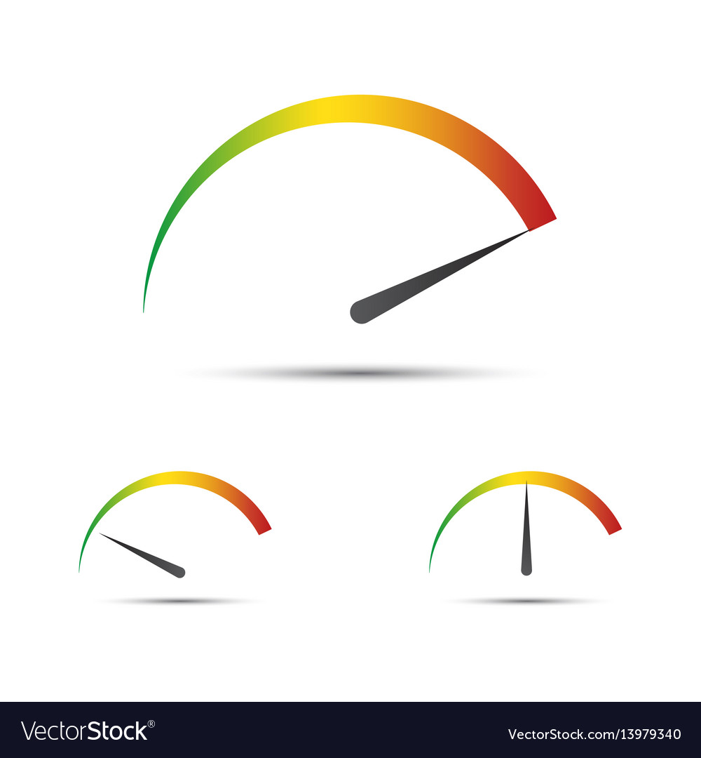 Set of simple tachometer with indicators Vector Image