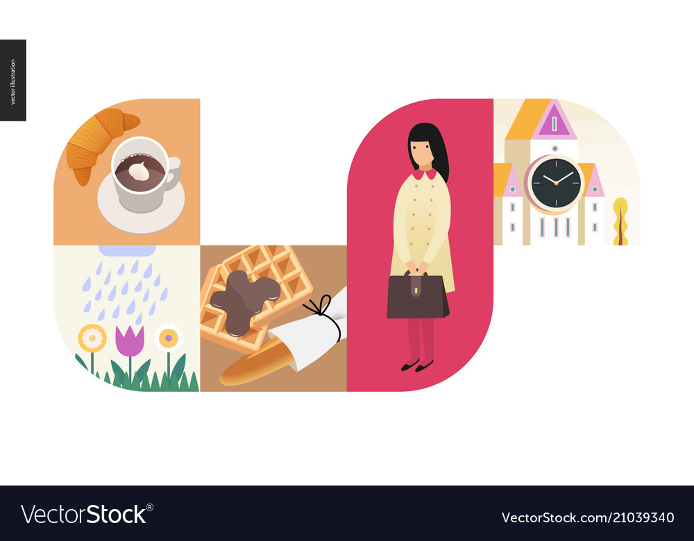 Simple things - color composition set vector image Simple things - color composition set