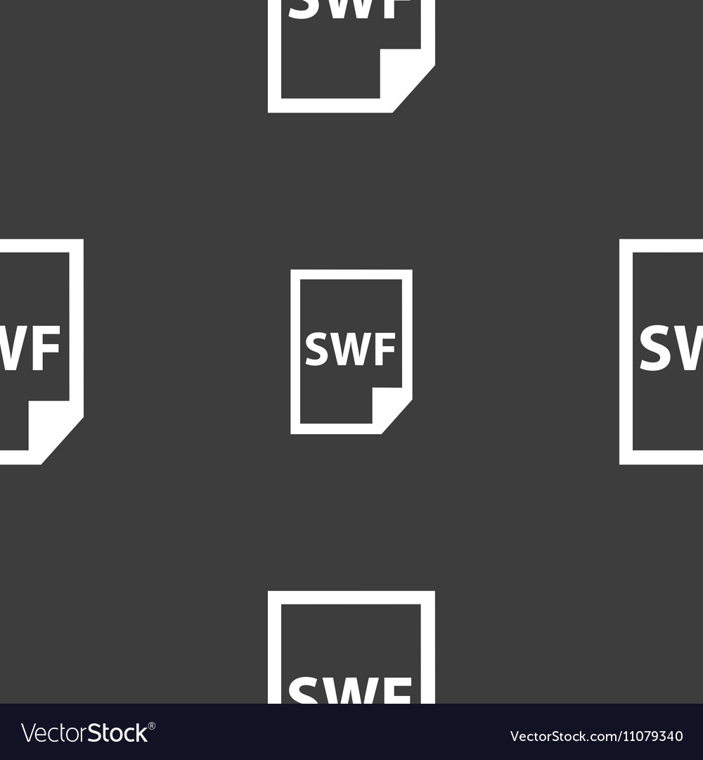 Swf file icon sign seamless pattern on a gray