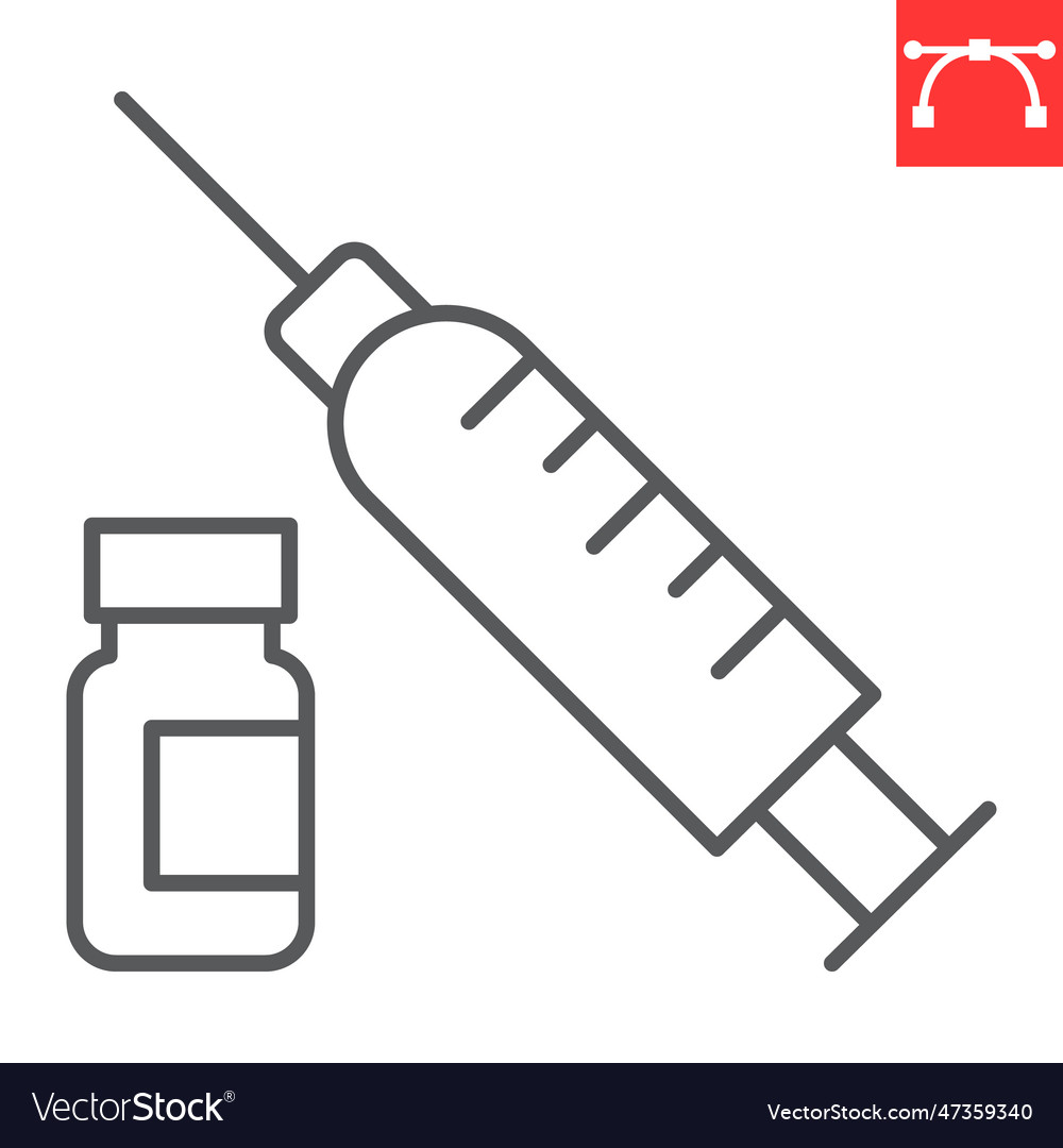 Vitamin injection line icon