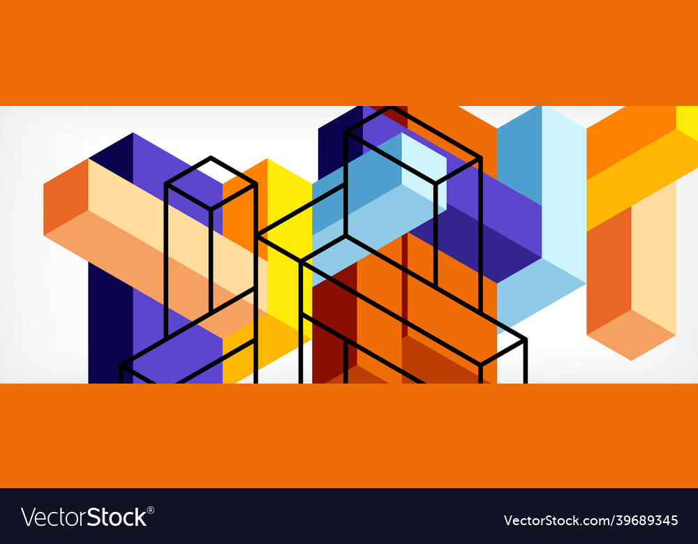 Abstract background 3d cubes cubic elements vector image Abstract background 3d cubes cubic elements