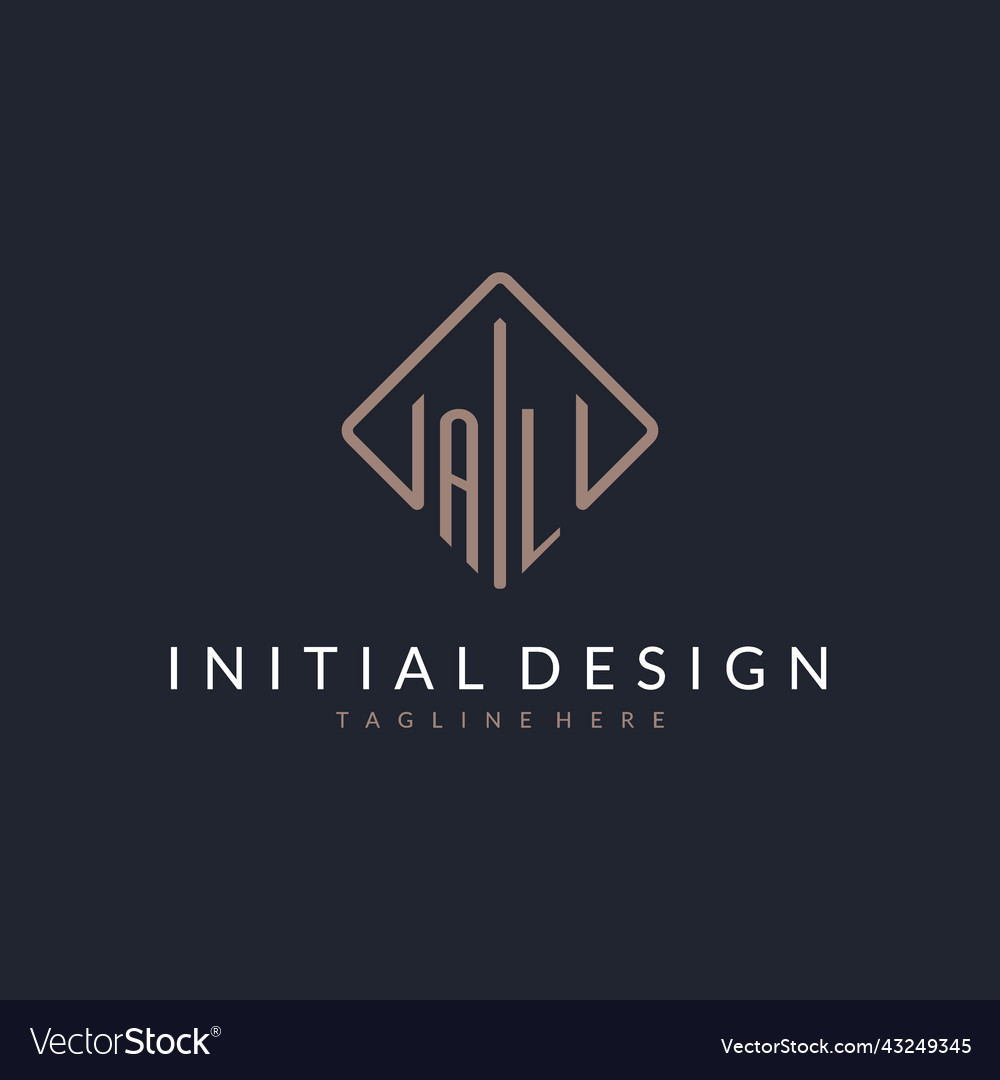 Al initial logo with curved rectangle style design