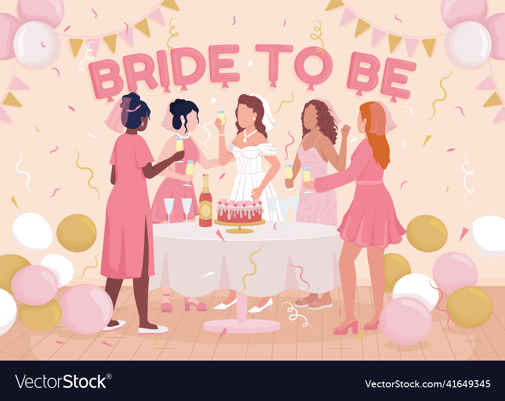 Bachelorette party flat color