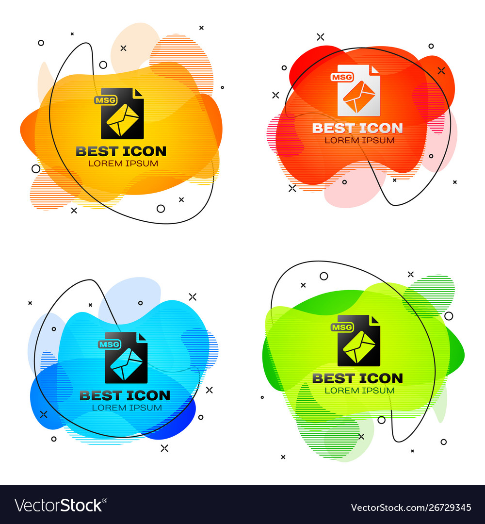 Black msg file document download button icon vector image Black msg file document download button icon