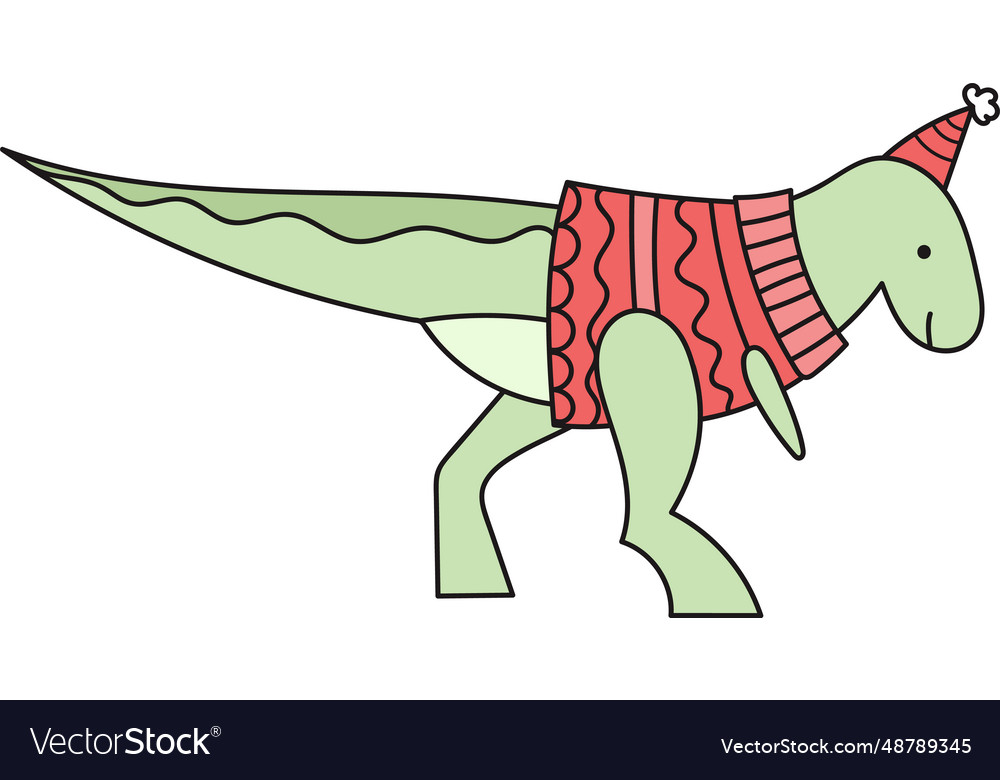 Christmas dinosaur with sweater