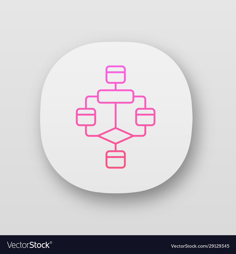 Flowchart app icon diagram visualization vector image Flowchart app icon diagram visualization