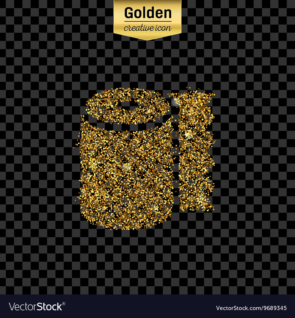 Gold Glitter Ikone der Toilette isoliert