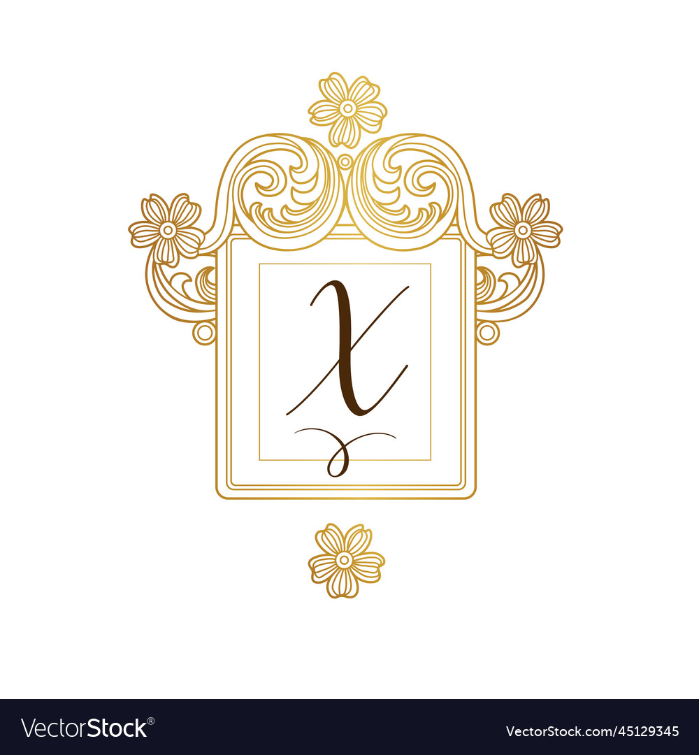 Golden elements monogram identity for design