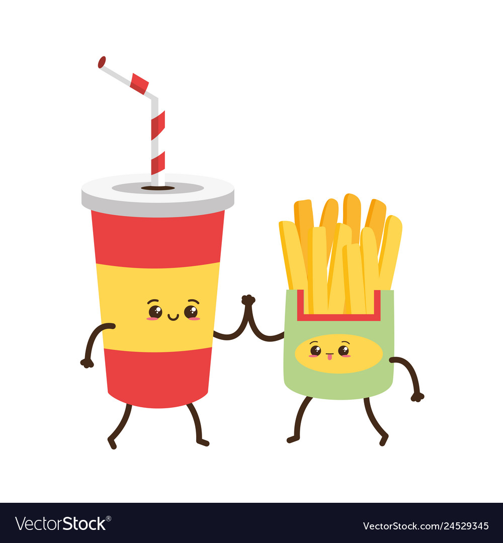 Kawaii Fast Food Royalty Free Vector Image - Vectorstock