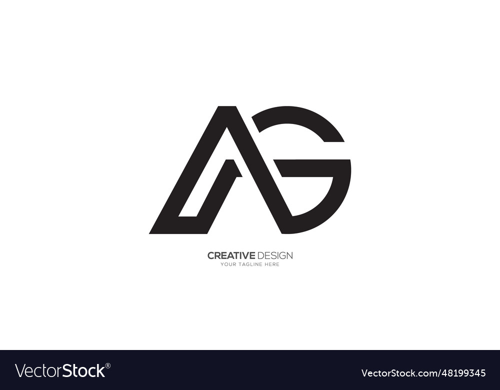 Letter a g unique line shape modern monogram logo Vector Image Letter a g unique line shape modern monogram logo