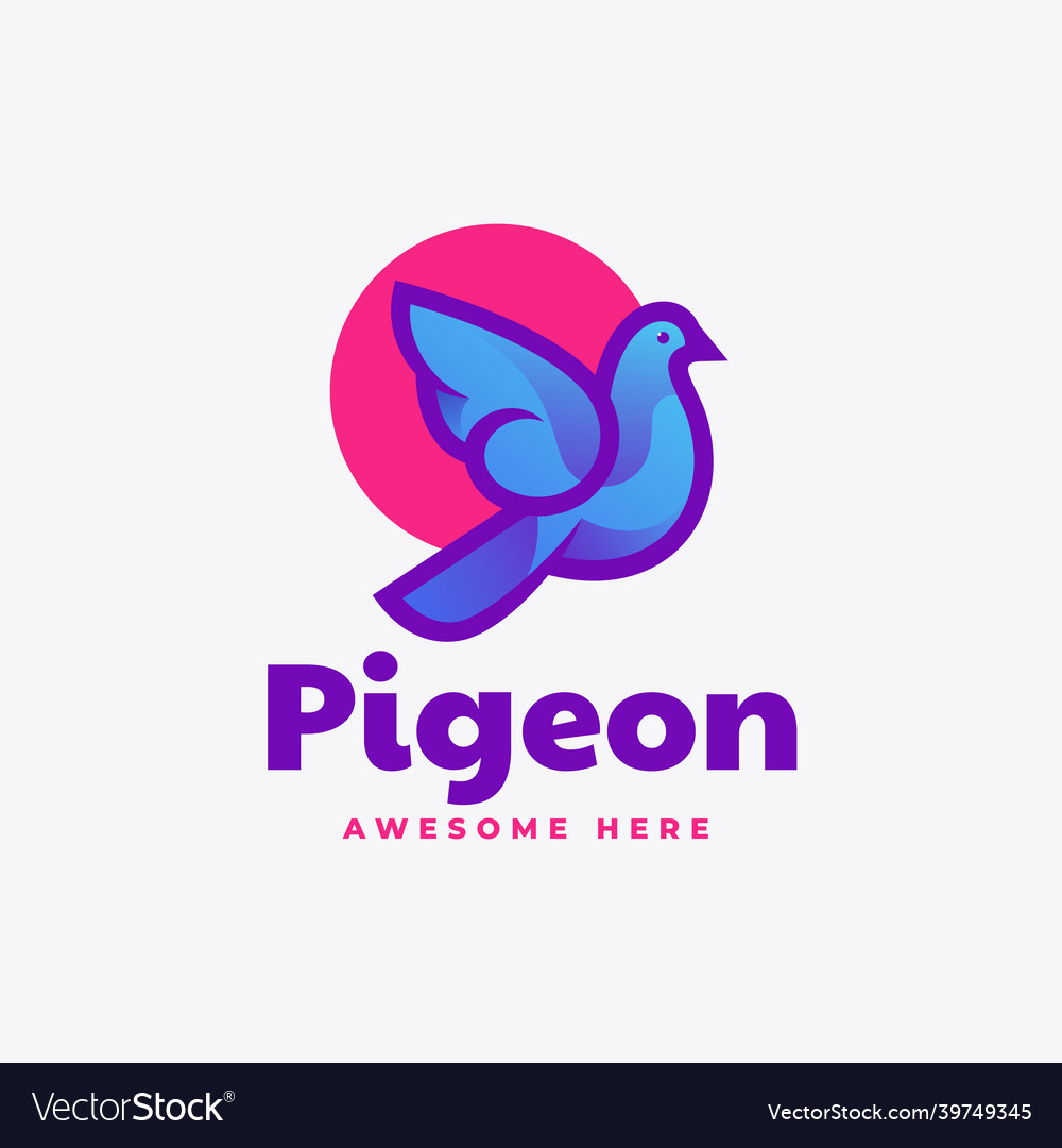 Logo pigeon simple mascot style Royalty Free Vector Image