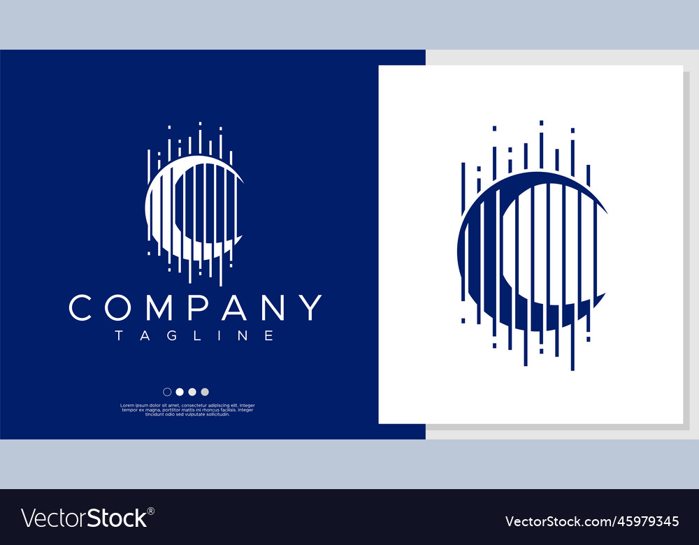 Modern abstract line c initial letter logo Vector Image Modern abstract line c initial letter logo
