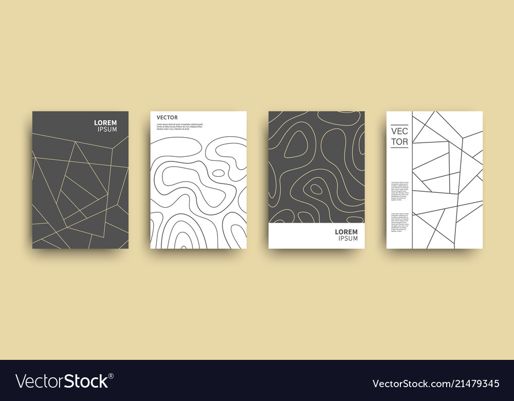 Modern abstract topography geometric covers set