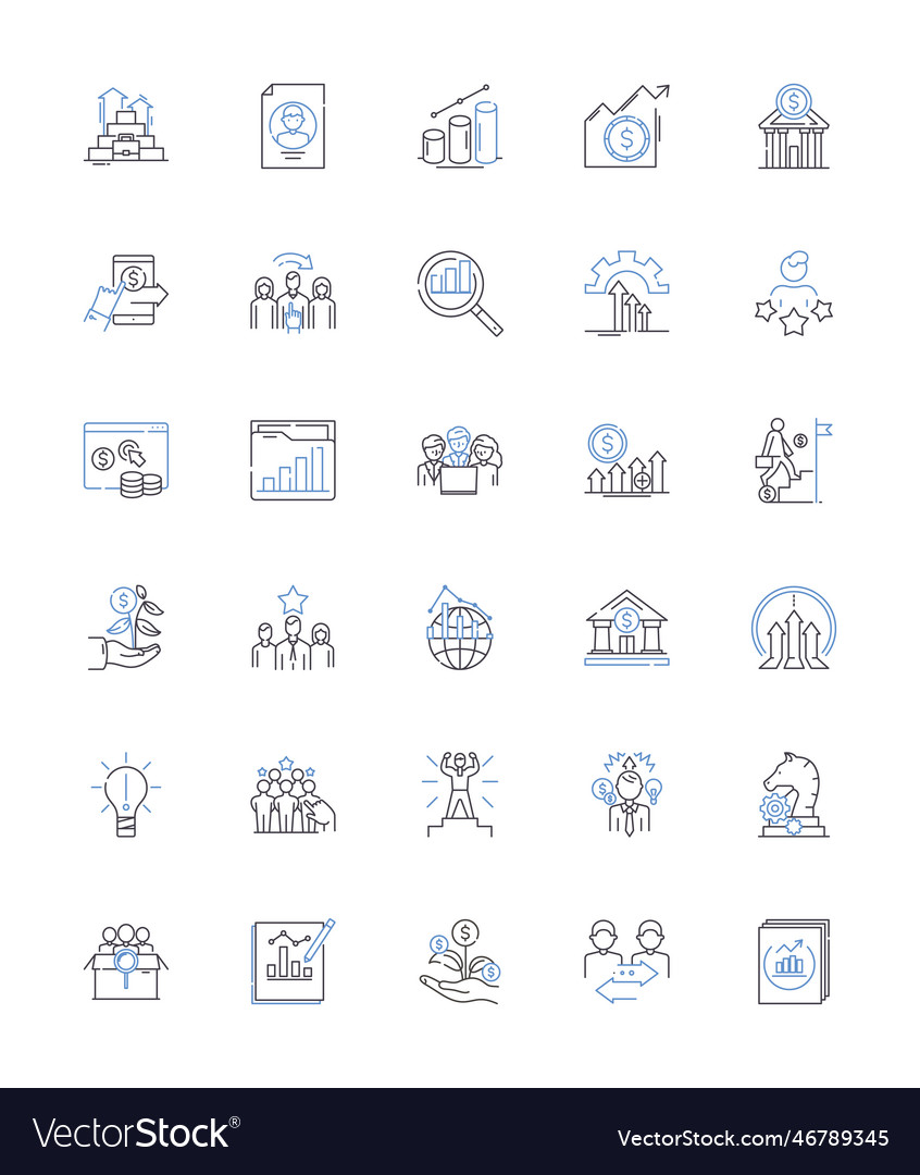 Resource utilization line icons collection