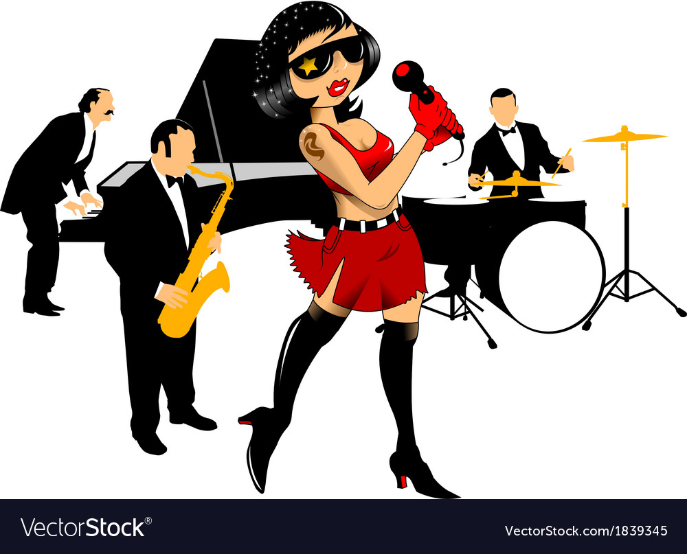  Rock  band  cartoon  Royalty Free Vector Image VectorStock