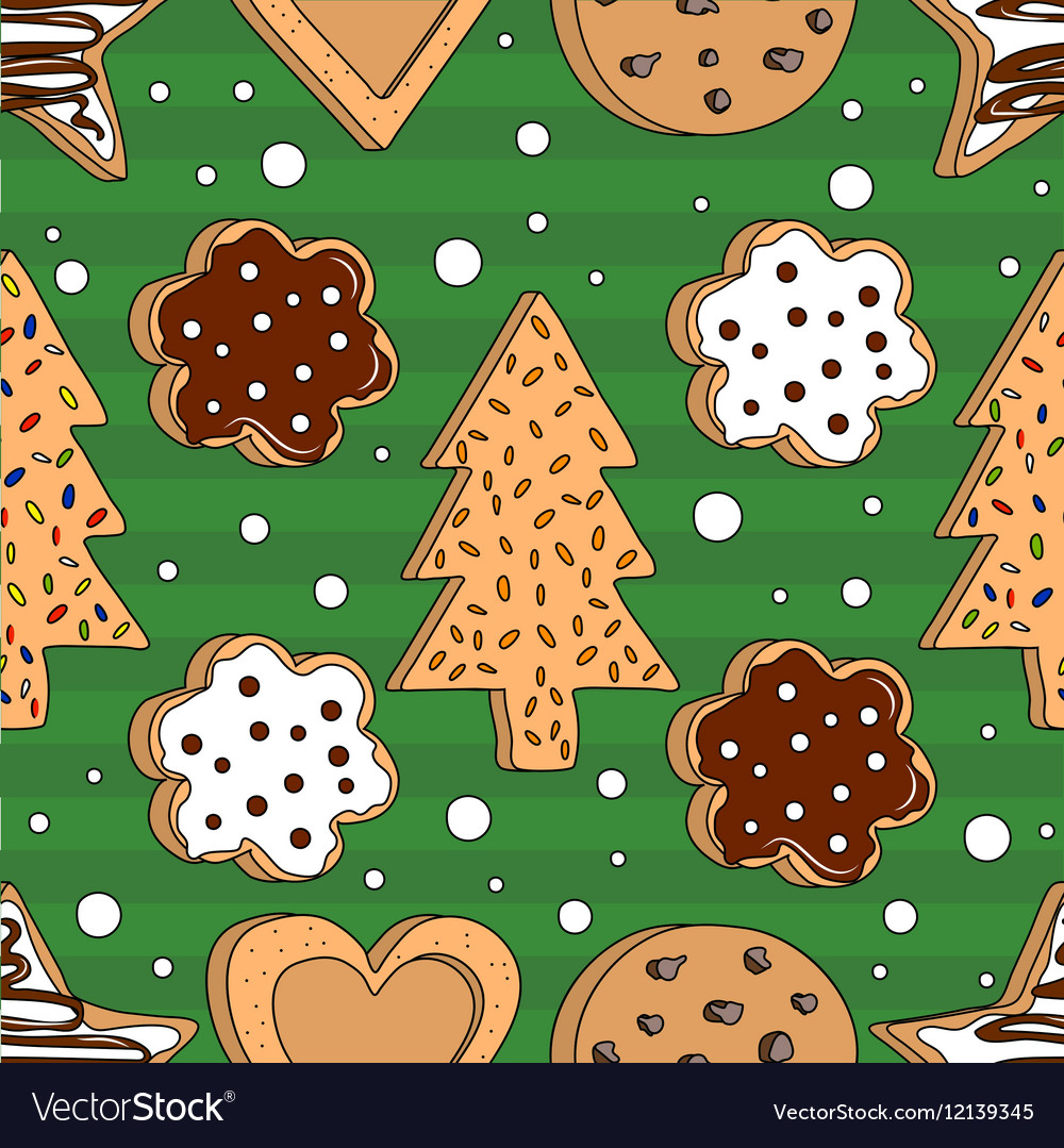 Seamless pattern with cookies