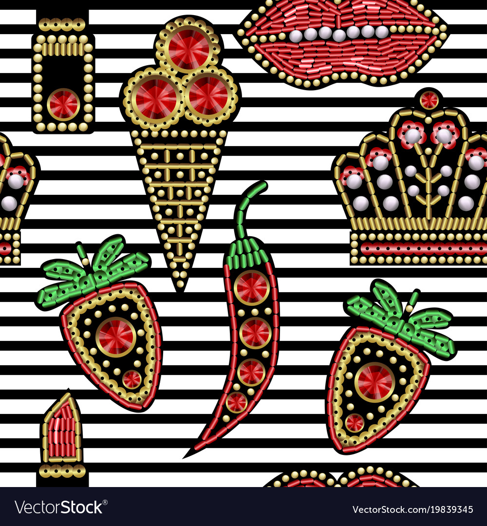 Seamless pattern with patches sequins