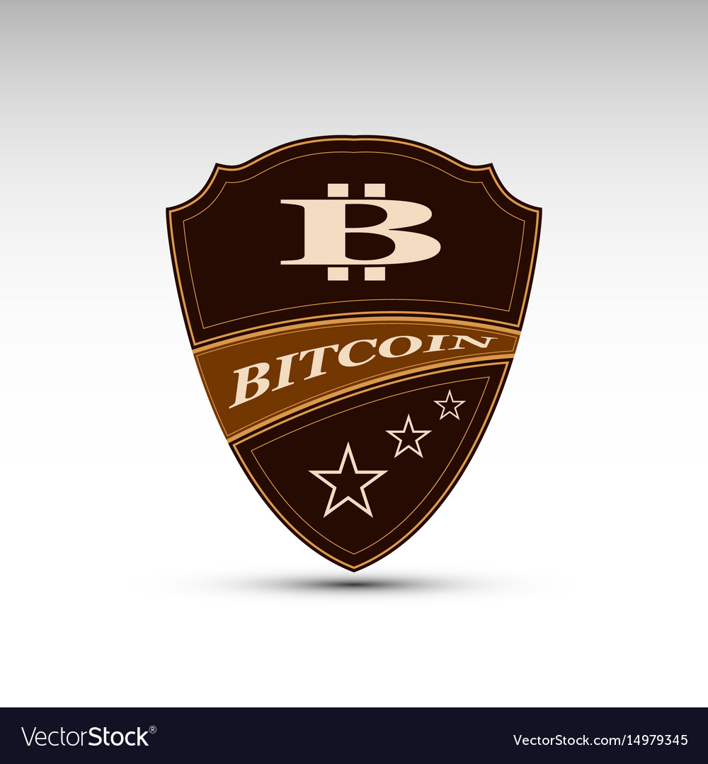 Shield with bitcoin symbol