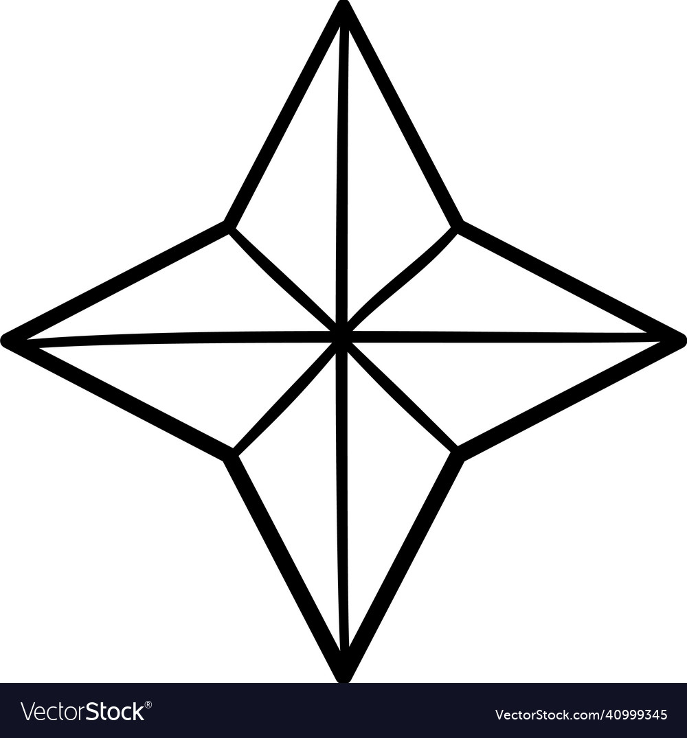 Sketch star cute shape black starburst