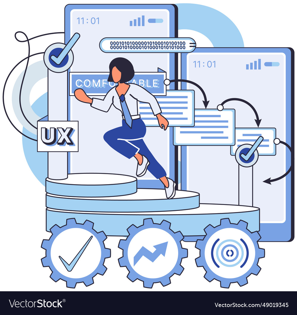 Ux design metaphor ui toolset vector image Ux design metaphor ui toolset