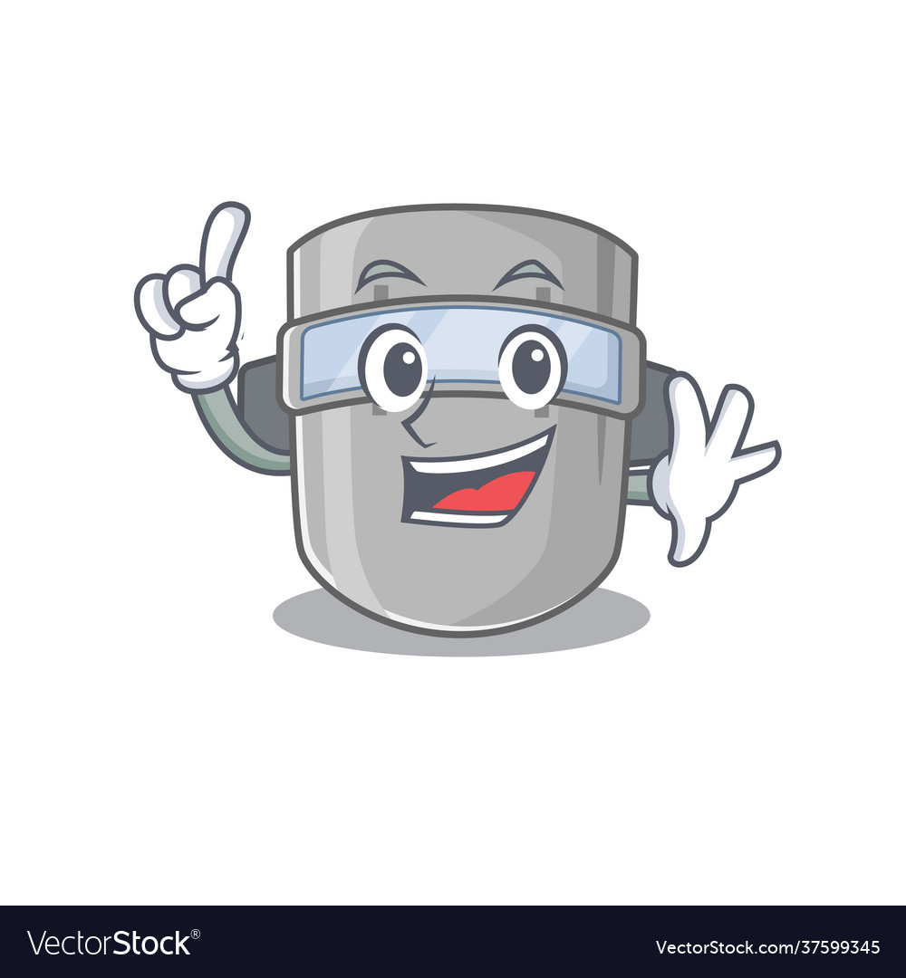 Welding mask caricature design style with one