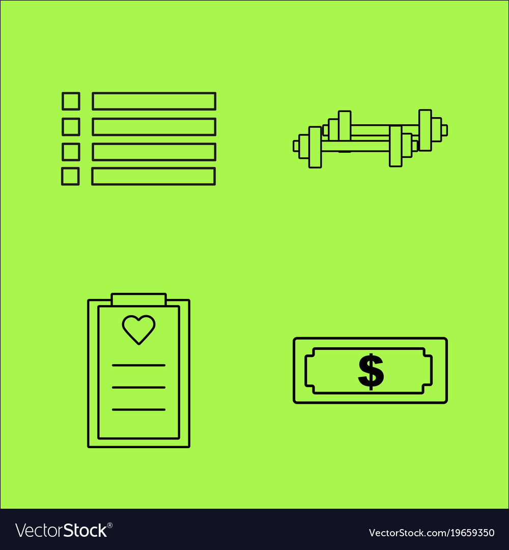 Basic content simple linear outline icon set