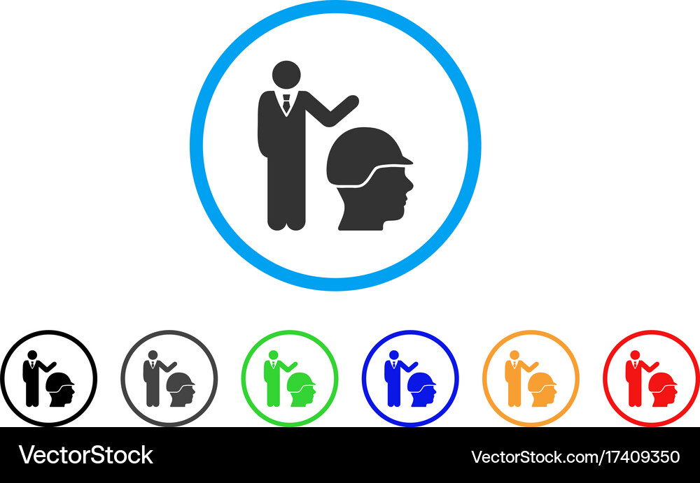 Builder management rounded icon Royalty Free Vector Image
