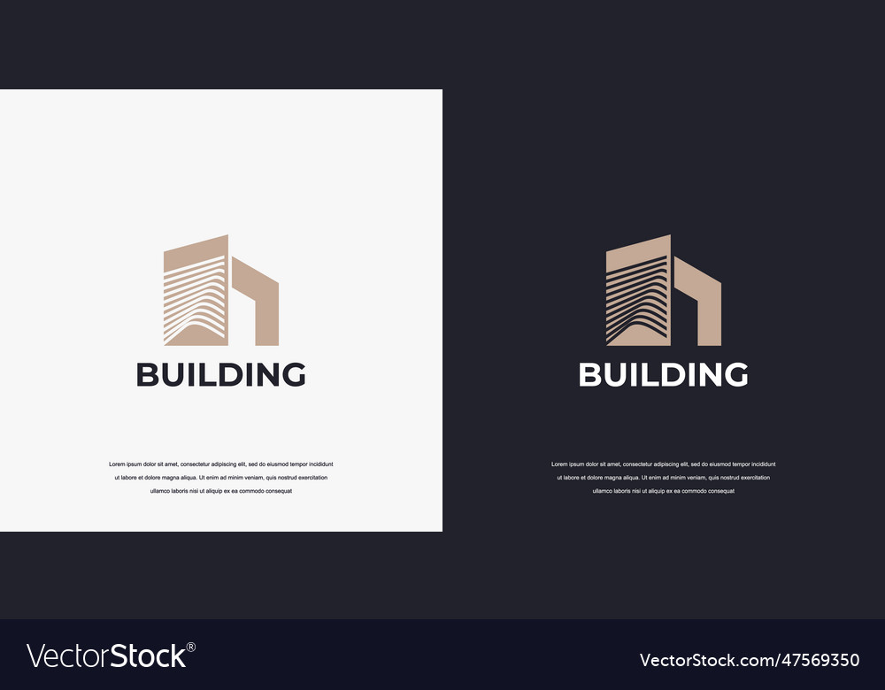 Building logo apartment architect ready Royalty Free Vector