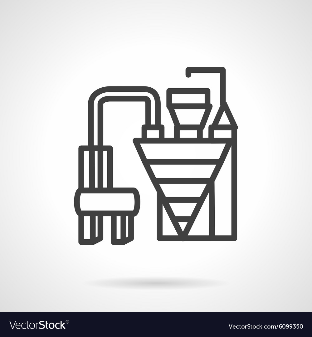 Cement factory machinery simple line icon