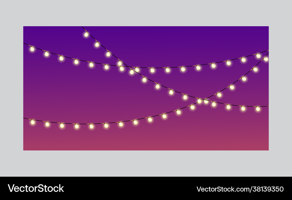 Christmas lights on rope isolated Royalty Free Vector Image