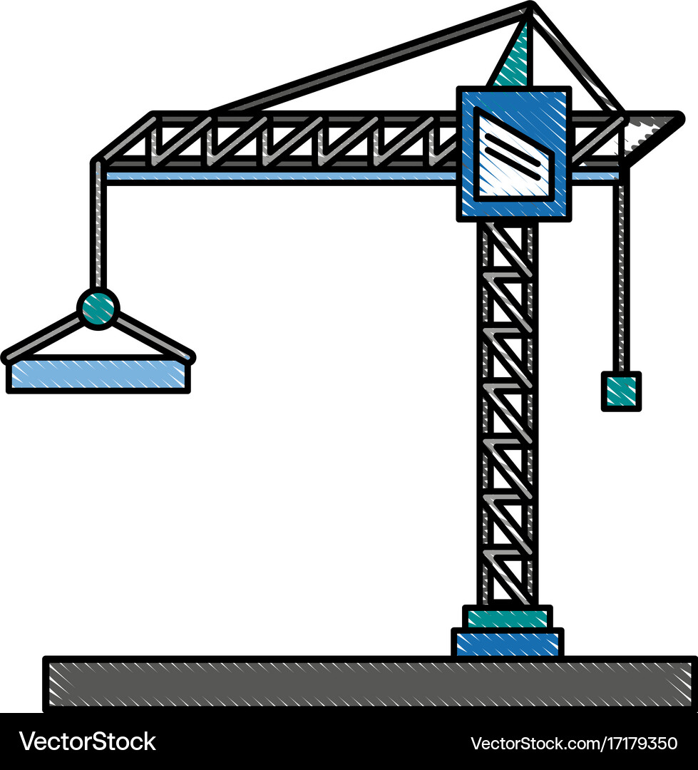 Construction crane tower Royalty Free Vector Image