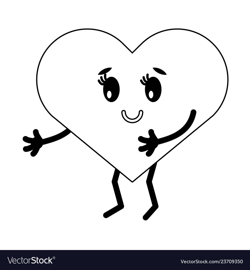 Cute heart cartoon Royalty Free Vector Image - VectorStock