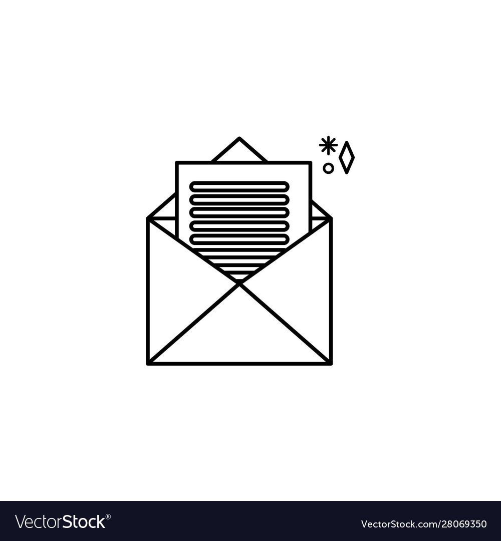 Envelope with paper document line style icon