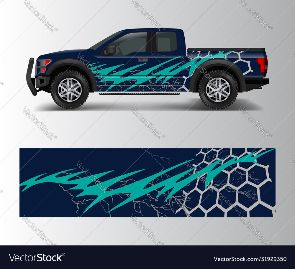 Graphic abstract grunge stripe designs for truck